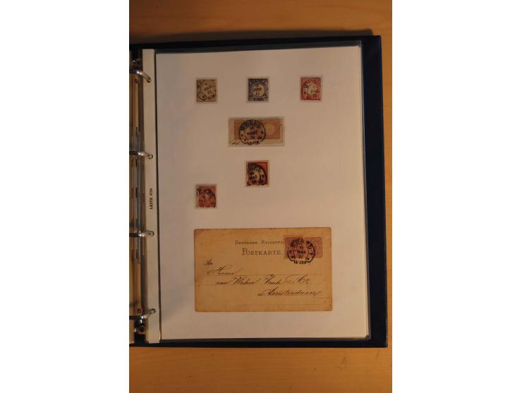 HUFEISENSTEMPEL: 1865/80 (ca.), sehr reichhaltige Sammlung auf losen Marken, Briefstücken und vielen Briefen, Karten, Ganzsac
