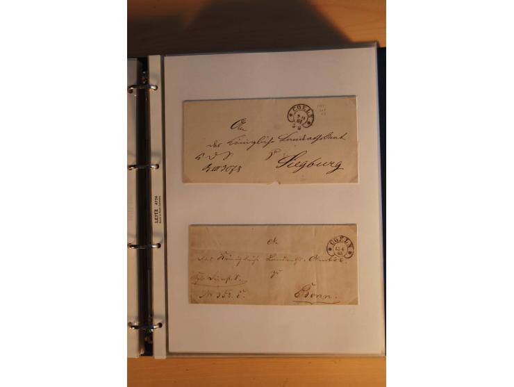 HUFEISENSTEMPEL: 1865/80 (ca.), sehr reichhaltige Sammlung auf losen Marken, Briefstücken und vielen Briefen, Karten, Ganzsac