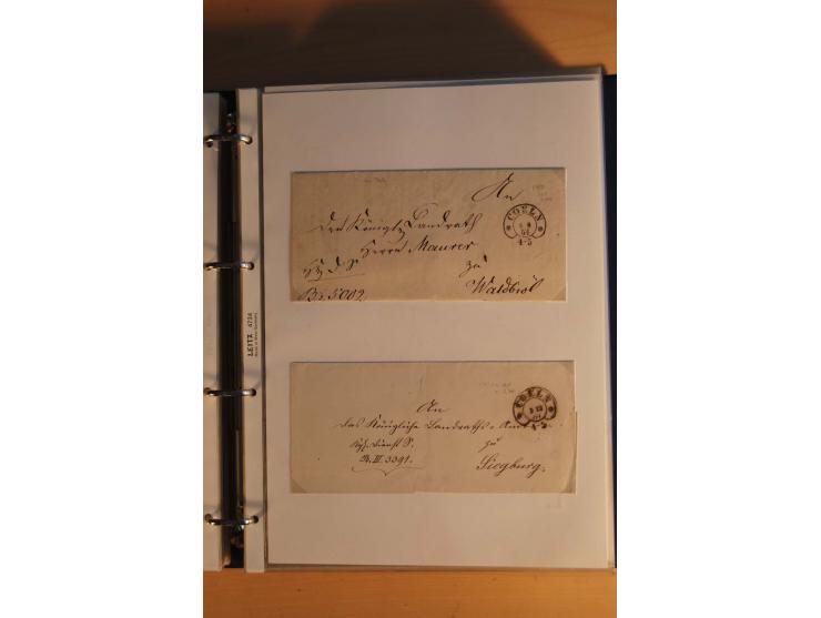 HUFEISENSTEMPEL: 1865/80 (ca.), sehr reichhaltige Sammlung auf losen Marken, Briefstücken und vielen Briefen, Karten, Ganzsac