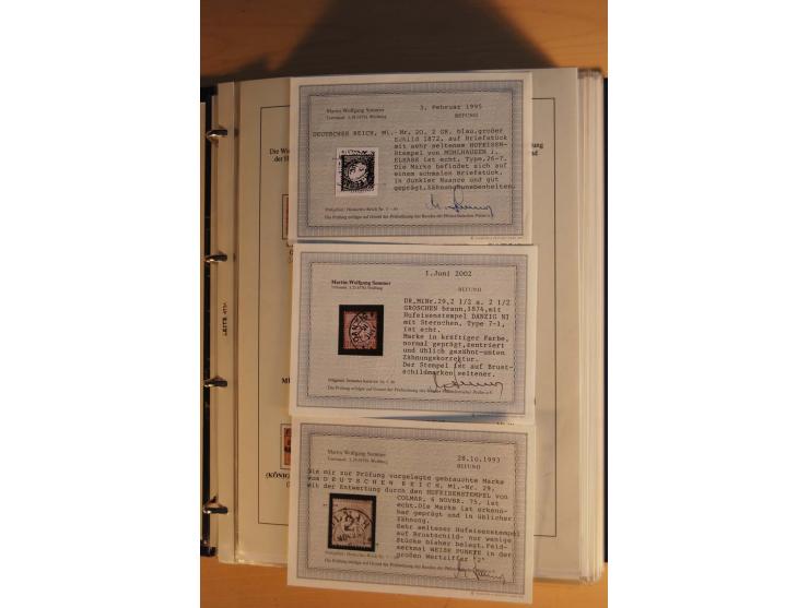 HUFEISENSTEMPEL: 1865/80 (ca.), sehr reichhaltige Sammlung auf losen Marken, Briefstücken und vielen Briefen, Karten, Ganzsac