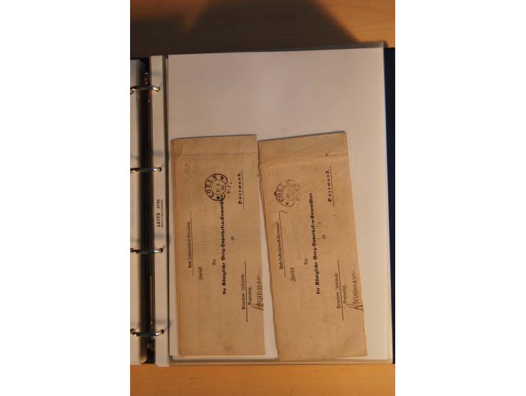 HUFEISENSTEMPEL: 1865/80 (ca.), sehr reichhaltige Sammlung auf losen Marken, Briefstücken und vielen Briefen, Karten, Ganzsac