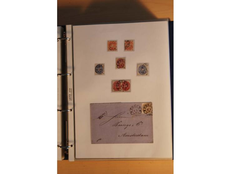 HUFEISENSTEMPEL: 1865/80 (ca.), sehr reichhaltige Sammlung auf losen Marken, Briefstücken und vielen Briefen, Karten, Ganzsac