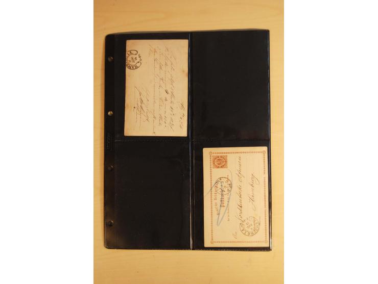 HUFEISENSTEMPEL: 1865/80 (ca.), sehr reichhaltige Sammlung auf losen Marken, Briefstücken und vielen Briefen, Karten, Ganzsac