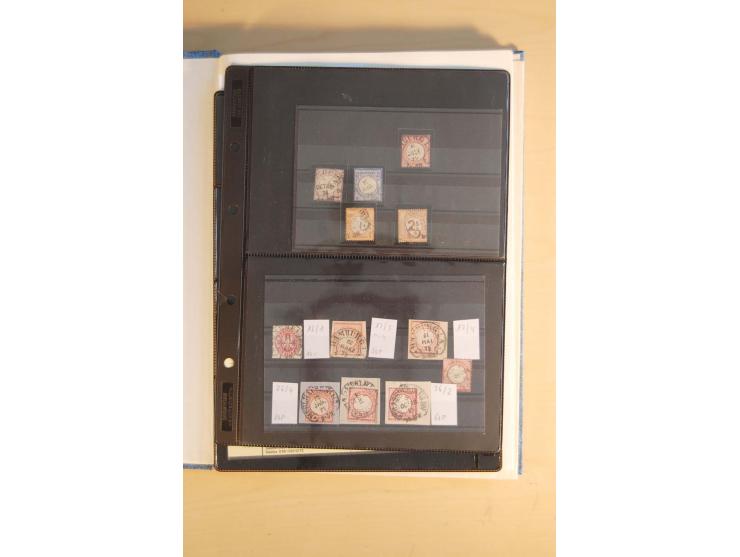 HUFEISENSTEMPEL: 1865/80 (ca.), sehr reichhaltige Sammlung auf losen Marken, Briefstücken und vielen Briefen, Karten, Ganzsac