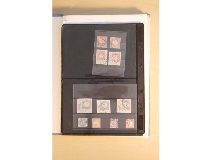 HUFEISENSTEMPEL: 1865/80 (ca.), sehr reichhaltige Sammlung auf losen Marken, Briefstücken und vielen Briefen, Karten, Ganzsac