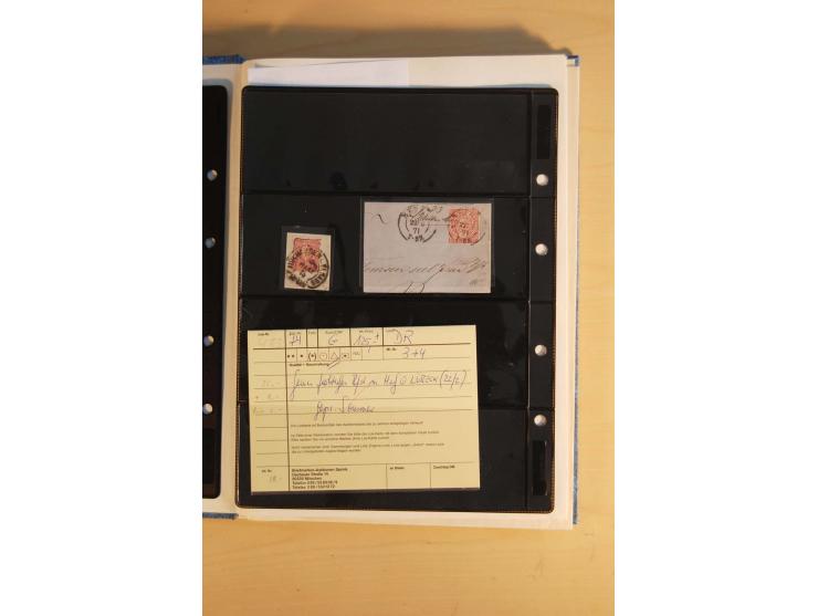 HUFEISENSTEMPEL: 1865/80 (ca.), sehr reichhaltige Sammlung auf losen Marken, Briefstücken und vielen Briefen, Karten, Ganzsac