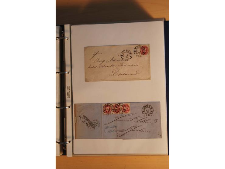 HUFEISENSTEMPEL: 1865/80 (ca.), sehr reichhaltige Sammlung auf losen Marken, Briefstücken und vielen Briefen, Karten, Ganzsac