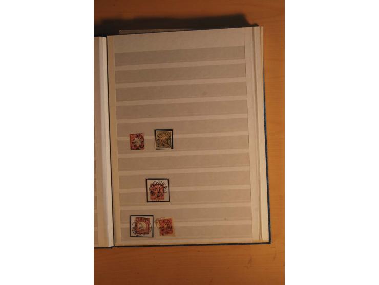 HUFEISENSTEMPEL: 1865/80 (ca.), sehr reichhaltige Sammlung auf losen Marken, Briefstücken und vielen Briefen, Karten, Ganzsac