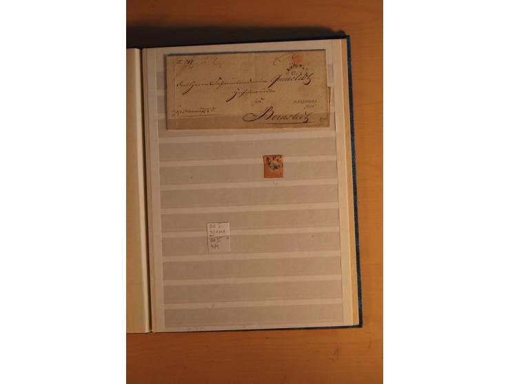 HUFEISENSTEMPEL: 1865/80 (ca.), sehr reichhaltige Sammlung auf losen Marken, Briefstücken und vielen Briefen, Karten, Ganzsac