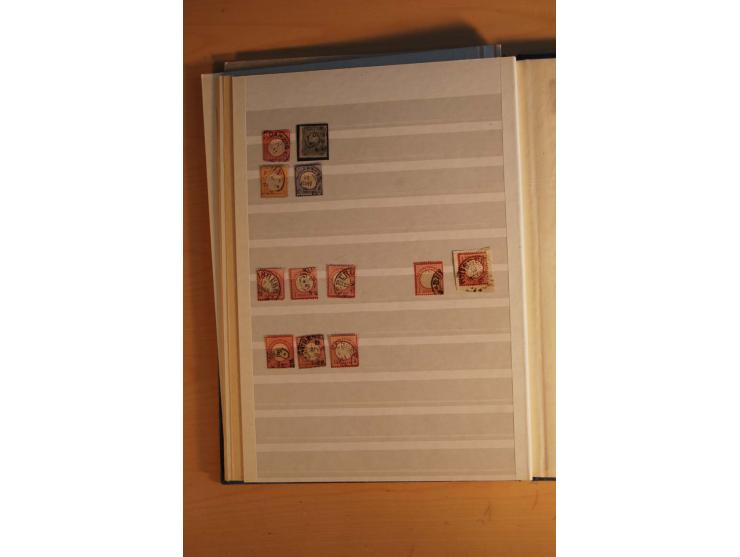 HUFEISENSTEMPEL: 1865/80 (ca.), sehr reichhaltige Sammlung auf losen Marken, Briefstücken und vielen Briefen, Karten, Ganzsac