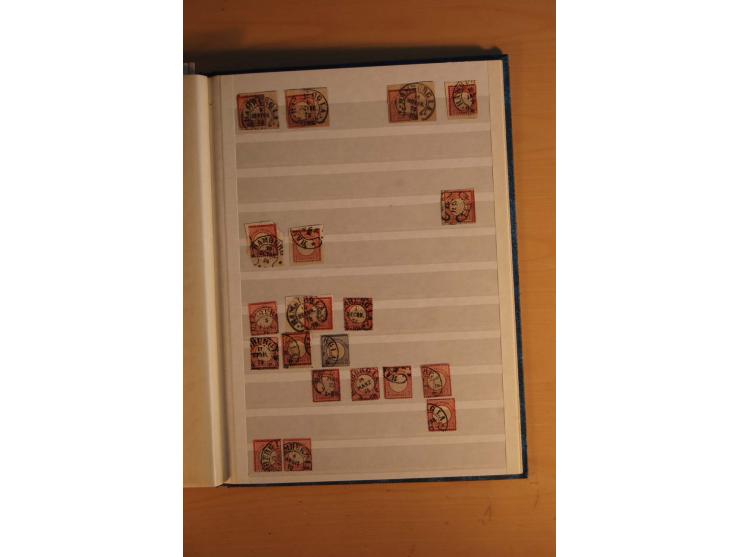 HUFEISENSTEMPEL: 1865/80 (ca.), sehr reichhaltige Sammlung auf losen Marken, Briefstücken und vielen Briefen, Karten, Ganzsac