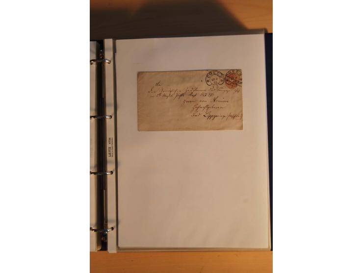 HUFEISENSTEMPEL: 1865/80 (ca.), sehr reichhaltige Sammlung auf losen Marken, Briefstücken und vielen Briefen, Karten, Ganzsac