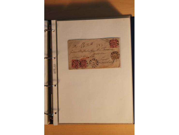 HUFEISENSTEMPEL: 1865/80 (ca.), sehr reichhaltige Sammlung auf losen Marken, Briefstücken und vielen Briefen, Karten, Ganzsac