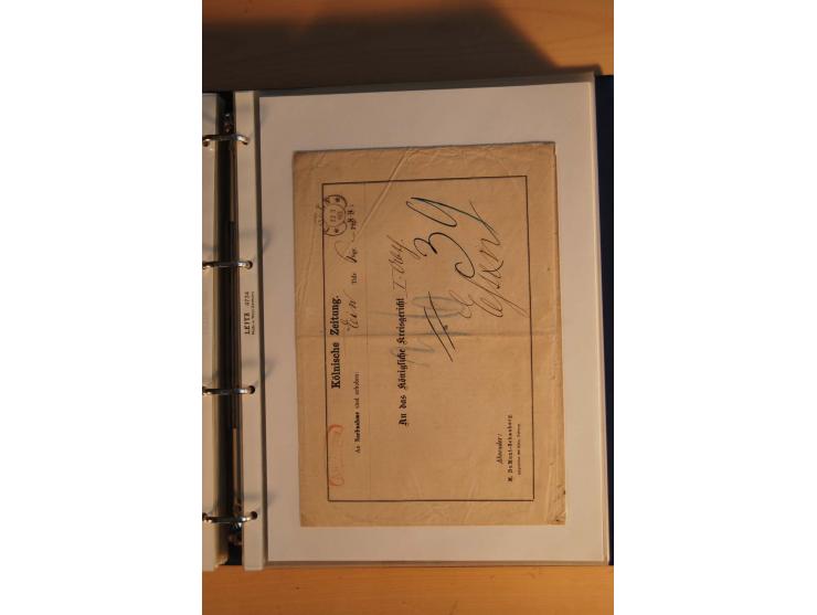 HUFEISENSTEMPEL: 1865/80 (ca.), sehr reichhaltige Sammlung auf losen Marken, Briefstücken und vielen Briefen, Karten, Ganzsac