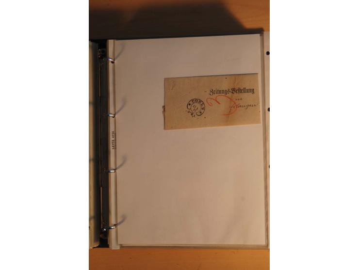 HUFEISENSTEMPEL: 1865/80 (ca.), sehr reichhaltige Sammlung auf losen Marken, Briefstücken und vielen Briefen, Karten, Ganzsac