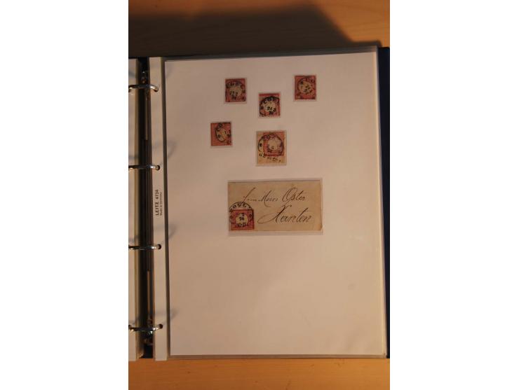 HUFEISENSTEMPEL: 1865/80 (ca.), sehr reichhaltige Sammlung auf losen Marken, Briefstücken und vielen Briefen, Karten, Ganzsac