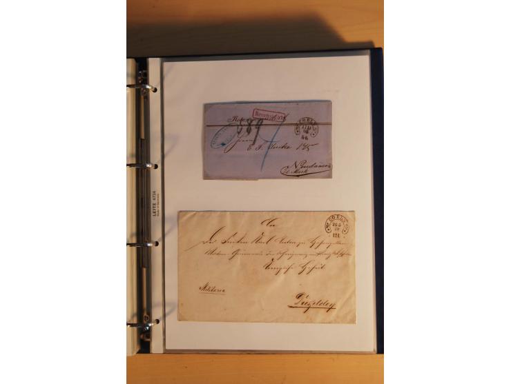 HUFEISENSTEMPEL: 1865/80 (ca.), sehr reichhaltige Sammlung auf losen Marken, Briefstücken und vielen Briefen, Karten, Ganzsac
