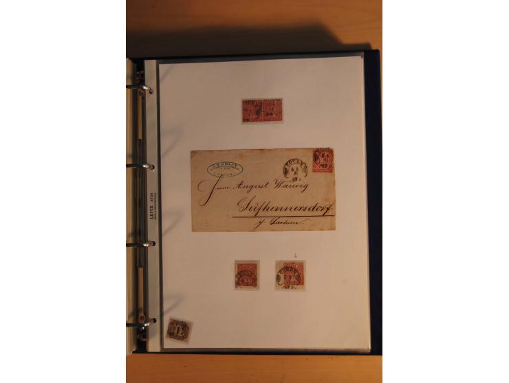 HUFEISENSTEMPEL: 1865/80 (ca.), sehr reichhaltige Sammlung auf losen Marken, Briefstücken und vielen Briefen, Karten, Ganzsac