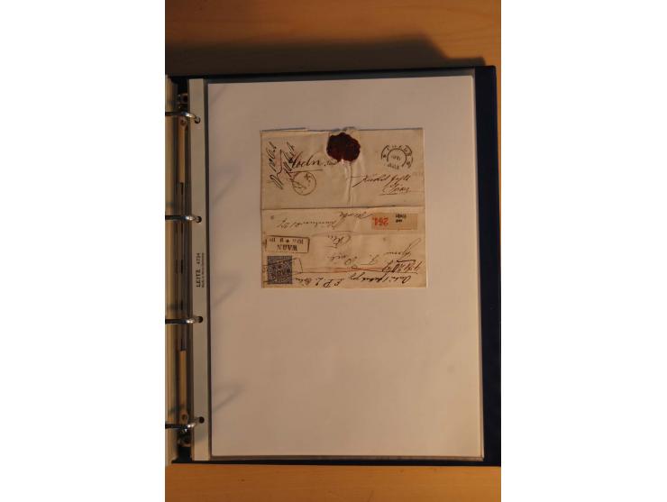 HUFEISENSTEMPEL: 1865/80 (ca.), sehr reichhaltige Sammlung auf losen Marken, Briefstücken und vielen Briefen, Karten, Ganzsac