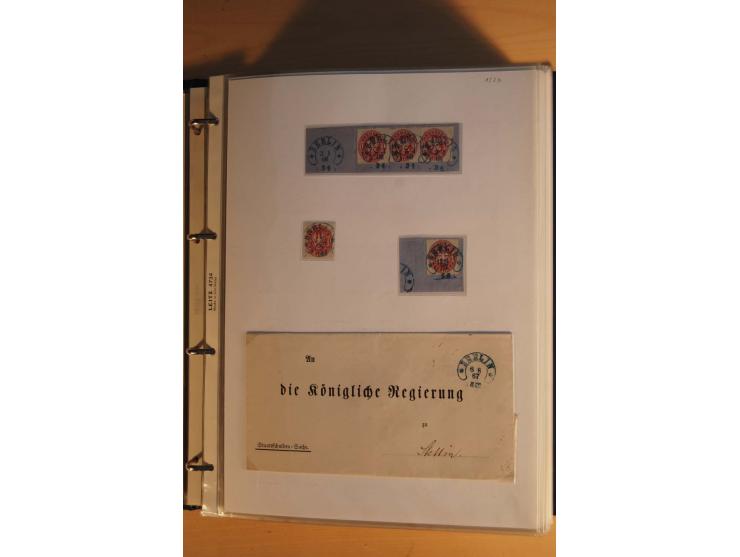 HUFEISENSTEMPEL: 1865/80 (ca.), sehr reichhaltige Sammlung auf losen Marken, Briefstücken und vielen Briefen, Karten, Ganzsac