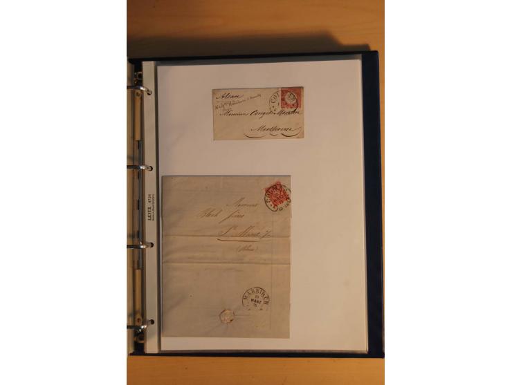 HUFEISENSTEMPEL: 1865/80 (ca.), sehr reichhaltige Sammlung auf losen Marken, Briefstücken und vielen Briefen, Karten, Ganzsac