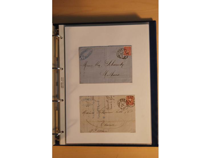 HUFEISENSTEMPEL: 1865/80 (ca.), sehr reichhaltige Sammlung auf losen Marken, Briefstücken und vielen Briefen, Karten, Ganzsac