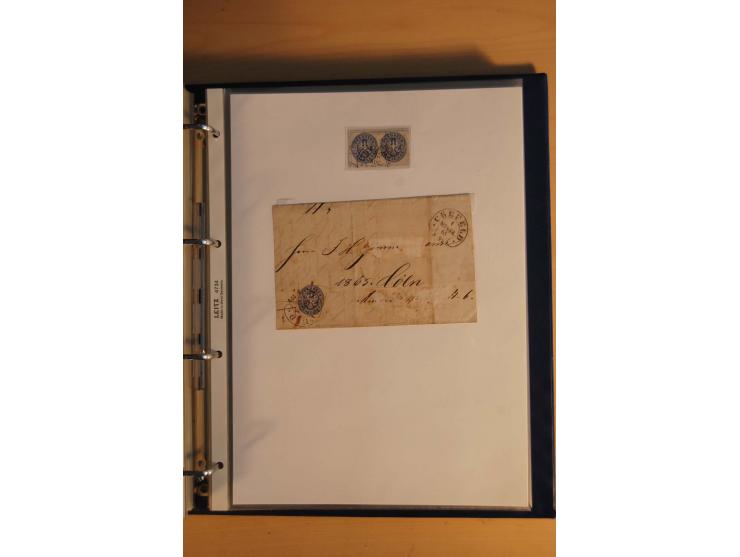 HUFEISENSTEMPEL: 1865/80 (ca.), sehr reichhaltige Sammlung auf losen Marken, Briefstücken und vielen Briefen, Karten, Ganzsac