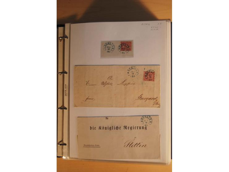 HUFEISENSTEMPEL: 1865/80 (ca.), sehr reichhaltige Sammlung auf losen Marken, Briefstücken und vielen Briefen, Karten, Ganzsac