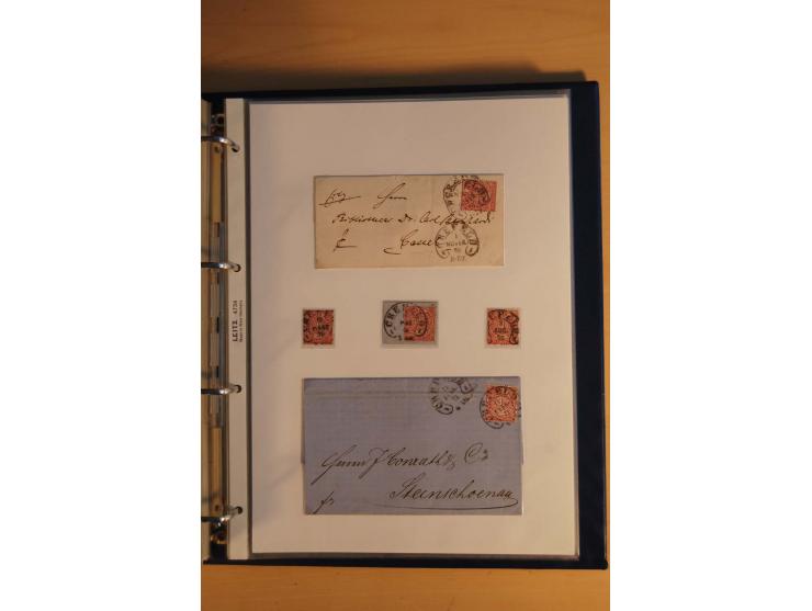 HUFEISENSTEMPEL: 1865/80 (ca.), sehr reichhaltige Sammlung auf losen Marken, Briefstücken und vielen Briefen, Karten, Ganzsac