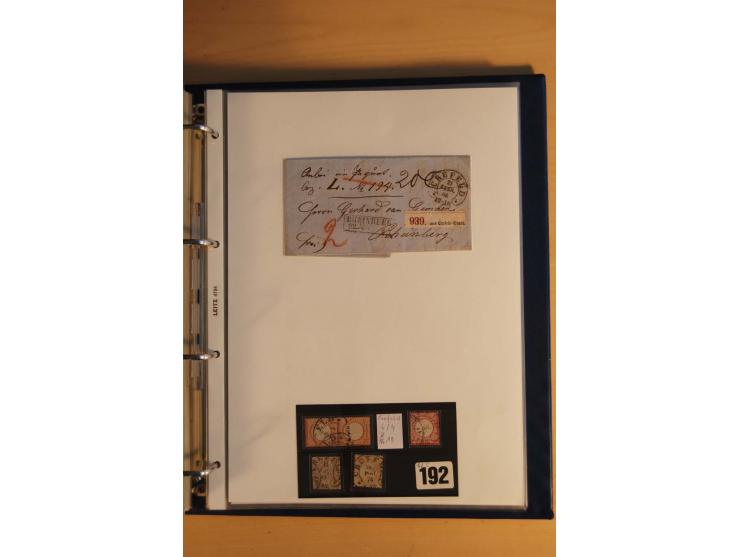 HUFEISENSTEMPEL: 1865/80 (ca.), sehr reichhaltige Sammlung auf losen Marken, Briefstücken und vielen Briefen, Karten, Ganzsac