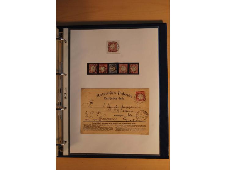 HUFEISENSTEMPEL: 1865/80 (ca.), sehr reichhaltige Sammlung auf losen Marken, Briefstücken und vielen Briefen, Karten, Ganzsac