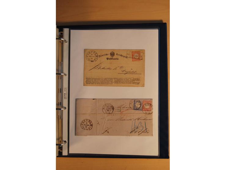 HUFEISENSTEMPEL: 1865/80 (ca.), sehr reichhaltige Sammlung auf losen Marken, Briefstücken und vielen Briefen, Karten, Ganzsac