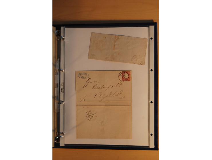 HUFEISENSTEMPEL: 1865/80 (ca.), sehr reichhaltige Sammlung auf losen Marken, Briefstücken und vielen Briefen, Karten, Ganzsac