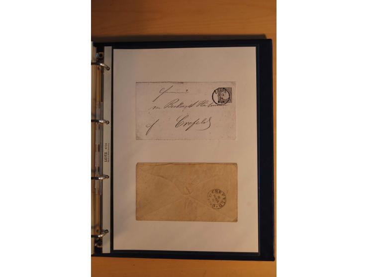 HUFEISENSTEMPEL: 1865/80 (ca.), sehr reichhaltige Sammlung auf losen Marken, Briefstücken und vielen Briefen, Karten, Ganzsac