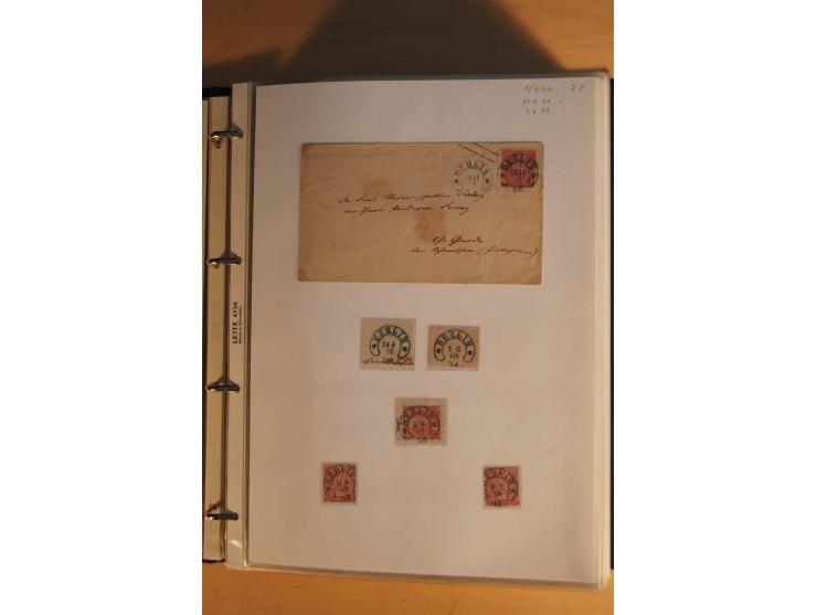 HUFEISENSTEMPEL: 1865/80 (ca.), sehr reichhaltige Sammlung auf losen Marken, Briefstücken und vielen Briefen, Karten, Ganzsac