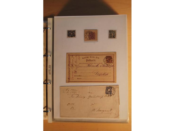 HUFEISENSTEMPEL: 1865/80 (ca.), sehr reichhaltige Sammlung auf losen Marken, Briefstücken und vielen Briefen, Karten, Ganzsac