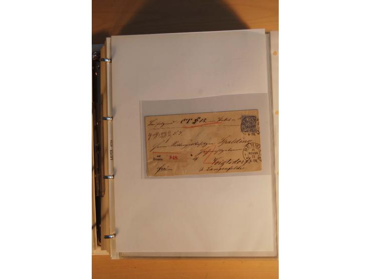 HUFEISENSTEMPEL: 1865/80 (ca.), sehr reichhaltige Sammlung auf losen Marken, Briefstücken und vielen Briefen, Karten, Ganzsac
