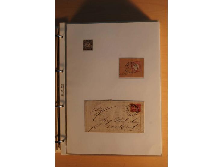 HUFEISENSTEMPEL: 1865/80 (ca.), sehr reichhaltige Sammlung auf losen Marken, Briefstücken und vielen Briefen, Karten, Ganzsac