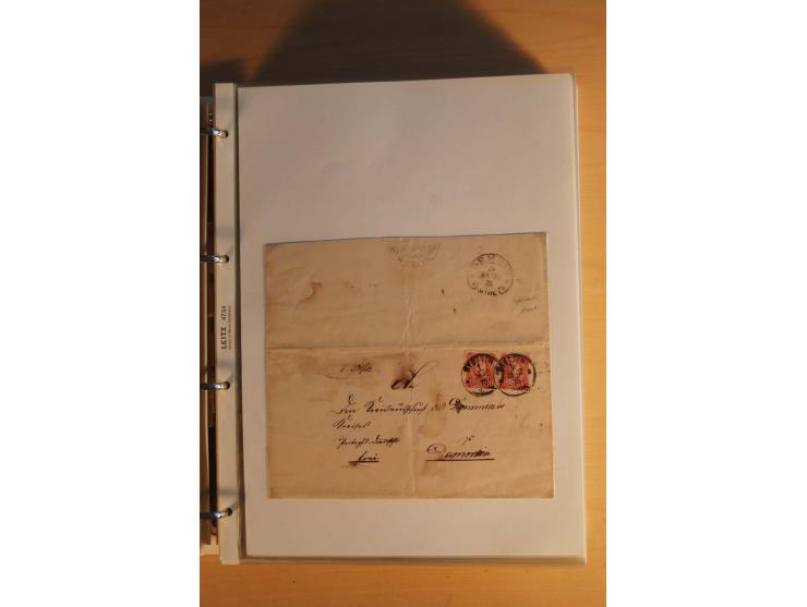HUFEISENSTEMPEL: 1865/80 (ca.), sehr reichhaltige Sammlung auf losen Marken, Briefstücken und vielen Briefen, Karten, Ganzsac