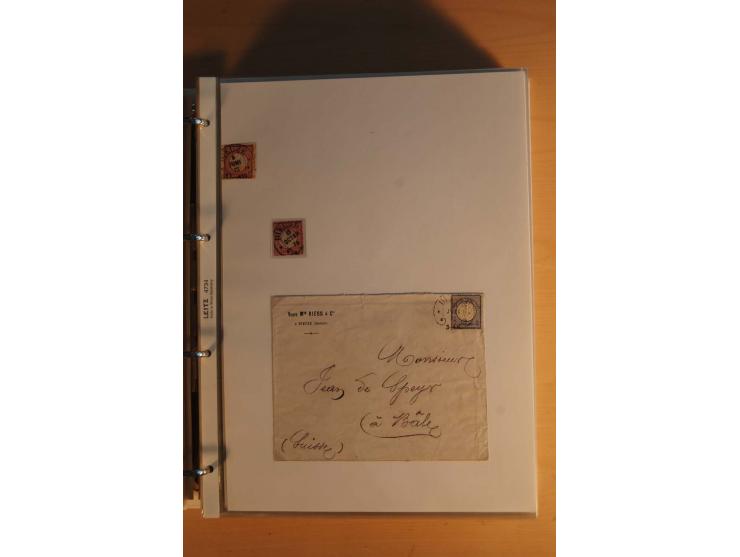 HUFEISENSTEMPEL: 1865/80 (ca.), sehr reichhaltige Sammlung auf losen Marken, Briefstücken und vielen Briefen, Karten, Ganzsac