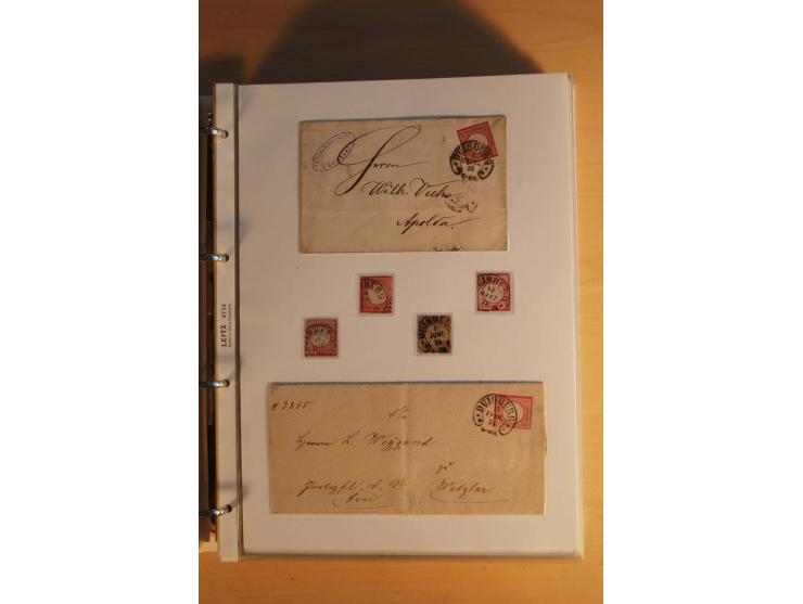 HUFEISENSTEMPEL: 1865/80 (ca.), sehr reichhaltige Sammlung auf losen Marken, Briefstücken und vielen Briefen, Karten, Ganzsac