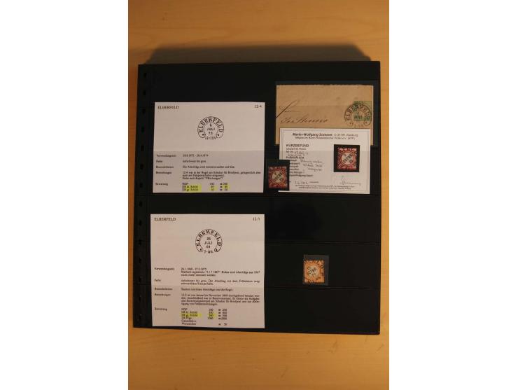 1872/75, Sammlung mit ca. 100 Einzelmarken/Briefstücken und 38 Briefen/Karten, ganz überwiegend auf Brustschilden, dabei viel