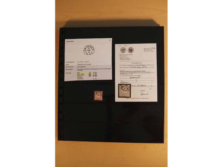 1872/75, Sammlung mit ca. 100 Einzelmarken/Briefstücken und 38 Briefen/Karten, ganz überwiegend auf Brustschilden, dabei viel