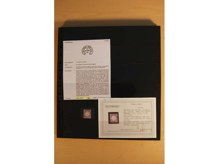 1872/75, Sammlung mit ca. 100 Einzelmarken/Briefstücken und 38 Briefen/Karten, ganz überwiegend auf Brustschilden, dabei viel