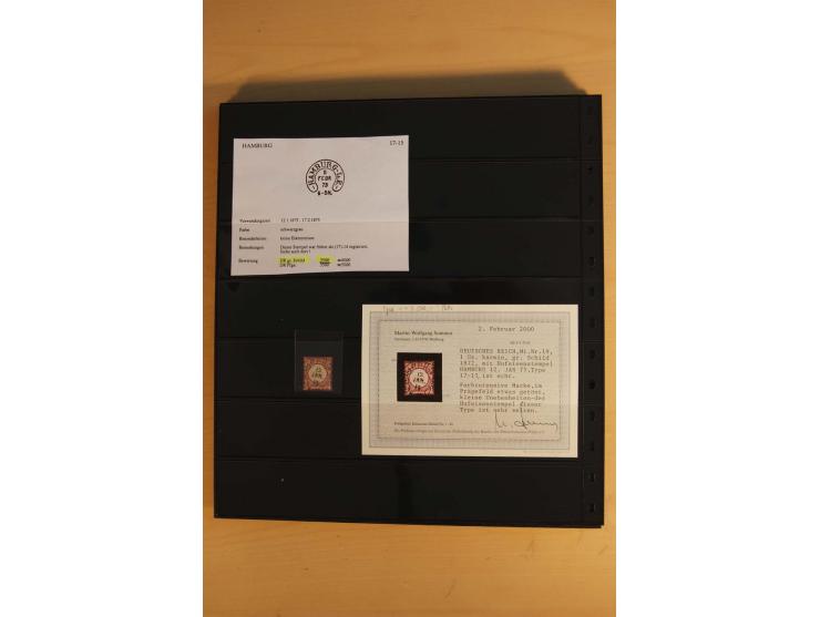 1872/75, Sammlung mit ca. 100 Einzelmarken/Briefstücken und 38 Briefen/Karten, ganz überwiegend auf Brustschilden, dabei viel