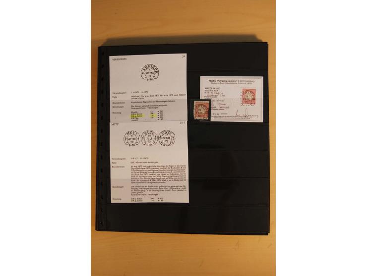 1872/75, Sammlung mit ca. 100 Einzelmarken/Briefstücken und 38 Briefen/Karten, ganz überwiegend auf Brustschilden, dabei viel
