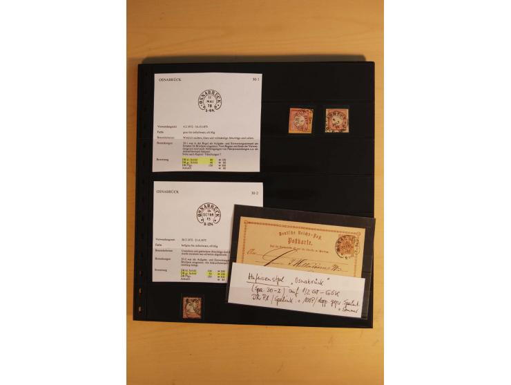 1872/75, Sammlung mit ca. 100 Einzelmarken/Briefstücken und 38 Briefen/Karten, ganz überwiegend auf Brustschilden, dabei viel