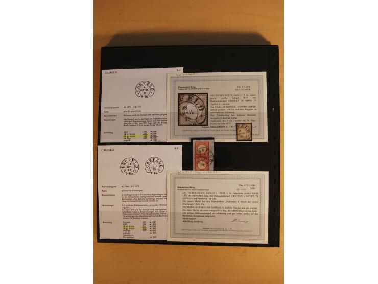 1872/75, Sammlung mit ca. 100 Einzelmarken/Briefstücken und 38 Briefen/Karten, ganz überwiegend auf Brustschilden, dabei viel