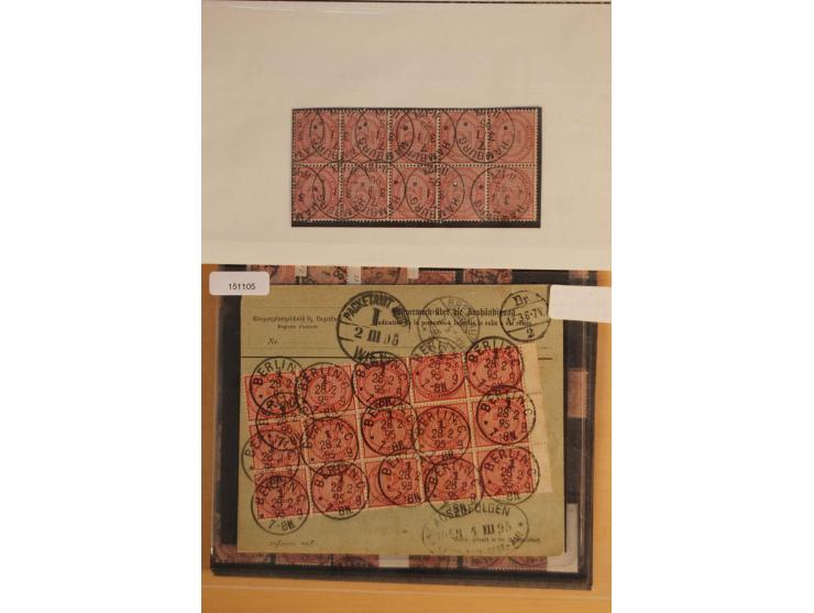 1875/1900, 2 M. violettpurpur-lilakarmin, gestempelter und handschriftlich entwerteter großer Doublettenbestand, dabei Mi.-Nr