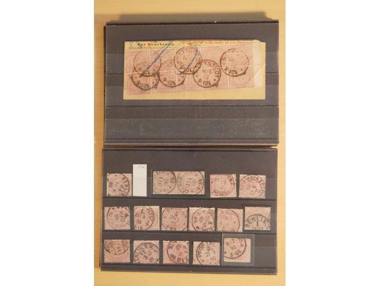 1875/1900, 2 M. violettpurpur-lilakarmin, gestempelter und handschriftlich entwerteter großer Doublettenbestand, dabei Mi.-Nr